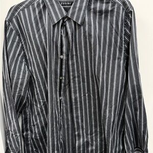 Zagiri Lux Black /white Dress Shirt with Black Velvet Accents  2Xl‎